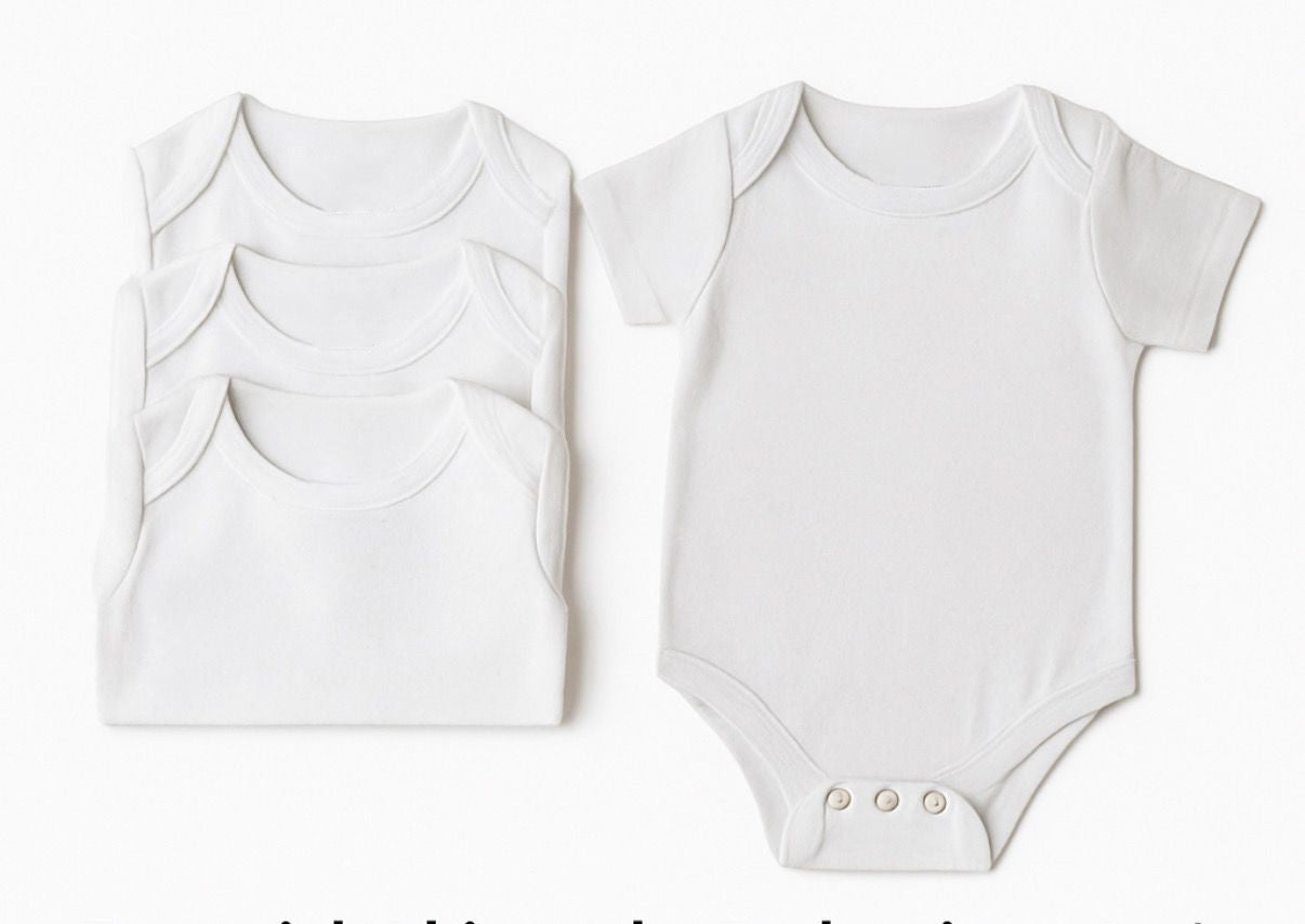 4-Pack white short sleeve onesies