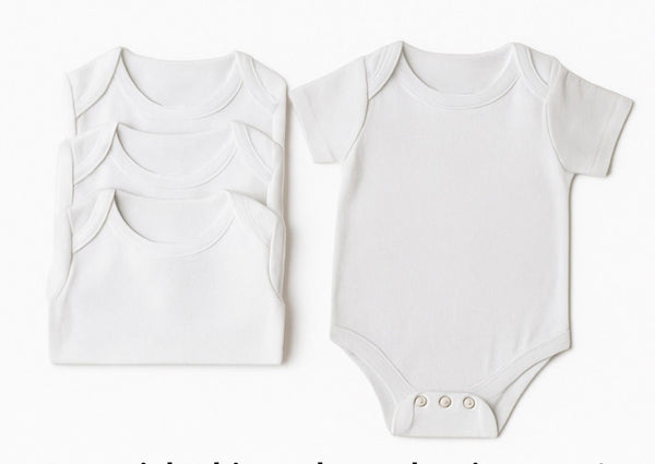 4-Pack white short sleeve onesies