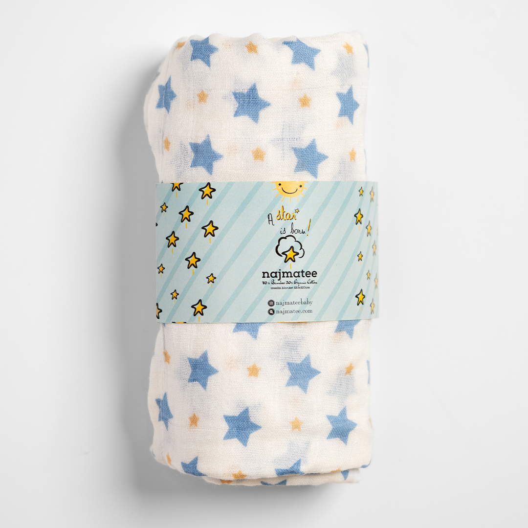 Twinkle blue swaddle