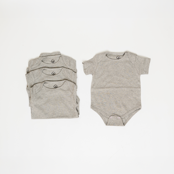 4-Pack grey short sleeve onesies