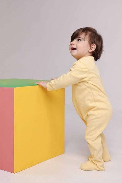 Mellow yellow baby jumpsuit